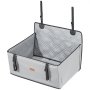 VEVOR Asiento de Coche para Perros 22 kg Asiento de seguridad para Mascotas Asiento Elevador Impermeable con Marco de Soporte Correa de Seguridad con Clip Silla para Coche para Mascotas, Gris