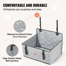 VEVOR Asiento de Coche para Perros Asiento Elevado para Mascotas 22 kg, Gris