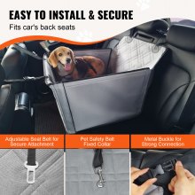 VEVOR Asiento de Coche para Perros Asiento Elevado para Mascotas 22 kg, Gris