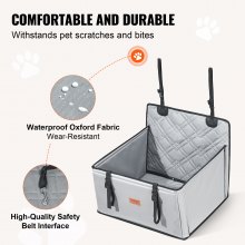 VEVOR Asiento de Coche para Perros Asiento Elevado para Mascotas 18 kg, Gris