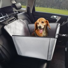VEVOR Asiento de Coche para Perros 18 kg Asiento de seguridad para Mascotas Asiento Elevador Impermeable con Marco de Soporte Correa de Seguridad con Clip Silla para Coche para Mascotas, Gris