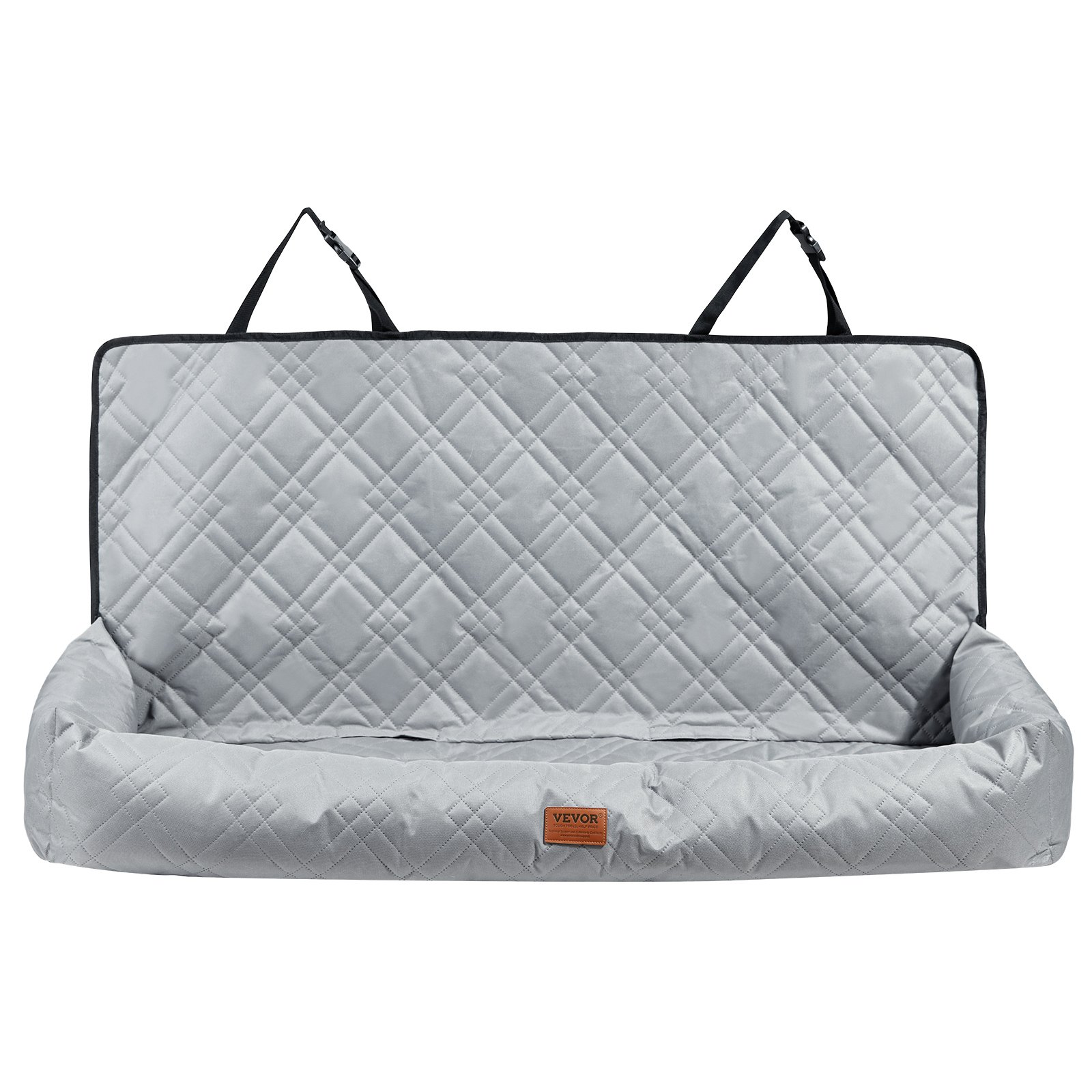 VEVOR Asiento de Coche para Perros 45 kg Asiento de seguridad para Mascotas Asiento Elevador Impermeable con Correa de Seguridad con Clip Acolchado de Algodón PP Silla para Coche para Mascotas, Gris