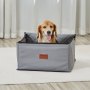 VEVOR Asiento de Coche para Perros 12 kg Asiento de seguridad para Mascotas Asiento Elevador Impermeable con Correa de Seguridad con Clip Acolchado de Algodón PP Silla para Coche para Mascotas, Gris