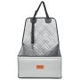 VEVOR Asiento de Coche para Perros 12 kg Asiento de seguridad para Mascotas Asiento Elevador Impermeable con Correa de Seguridad con Clip Acolchado de Algodón PP Silla para Coche para Mascotas, Gris