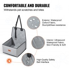 VEVOR Asiento de Coche para Perros Asiento Elevado para Mascotas 12 kg, Gris