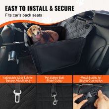 VEVOR Asiento de Coche para Perros Asiento Elevado para Mascotas 18 kg, Negro