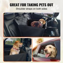 VEVOR Asiento de Coche para Perros Asiento Elevado para Mascotas 18 kg, Negro