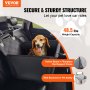 VEVOR Asiento de Coche para Perros Asiento Elevado para Mascotas 22 kg, Negro