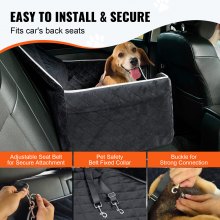 VEVOR Asiento de Coche para Perros Asiento Elevado para Mascotas 25 kg, Negro