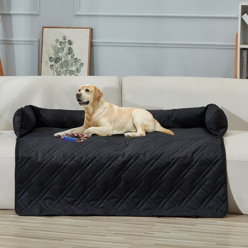 VEVOR Asiento de Coche para Perros 45 kg Asiento de seguridad para Mascotas Asiento Elevador Impermeable con Correa de Seguridad con Clip Acolchado de Algodón PP Silla para Coche para Mascotas, Negro