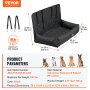 VEVOR Asiento de Coche para Perros Asiento Elevado para Mascotas 45 kg, Negro