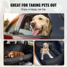 VEVOR Asiento de Coche para Perros Asiento Elevado para Mascotas 45 kg, Negro