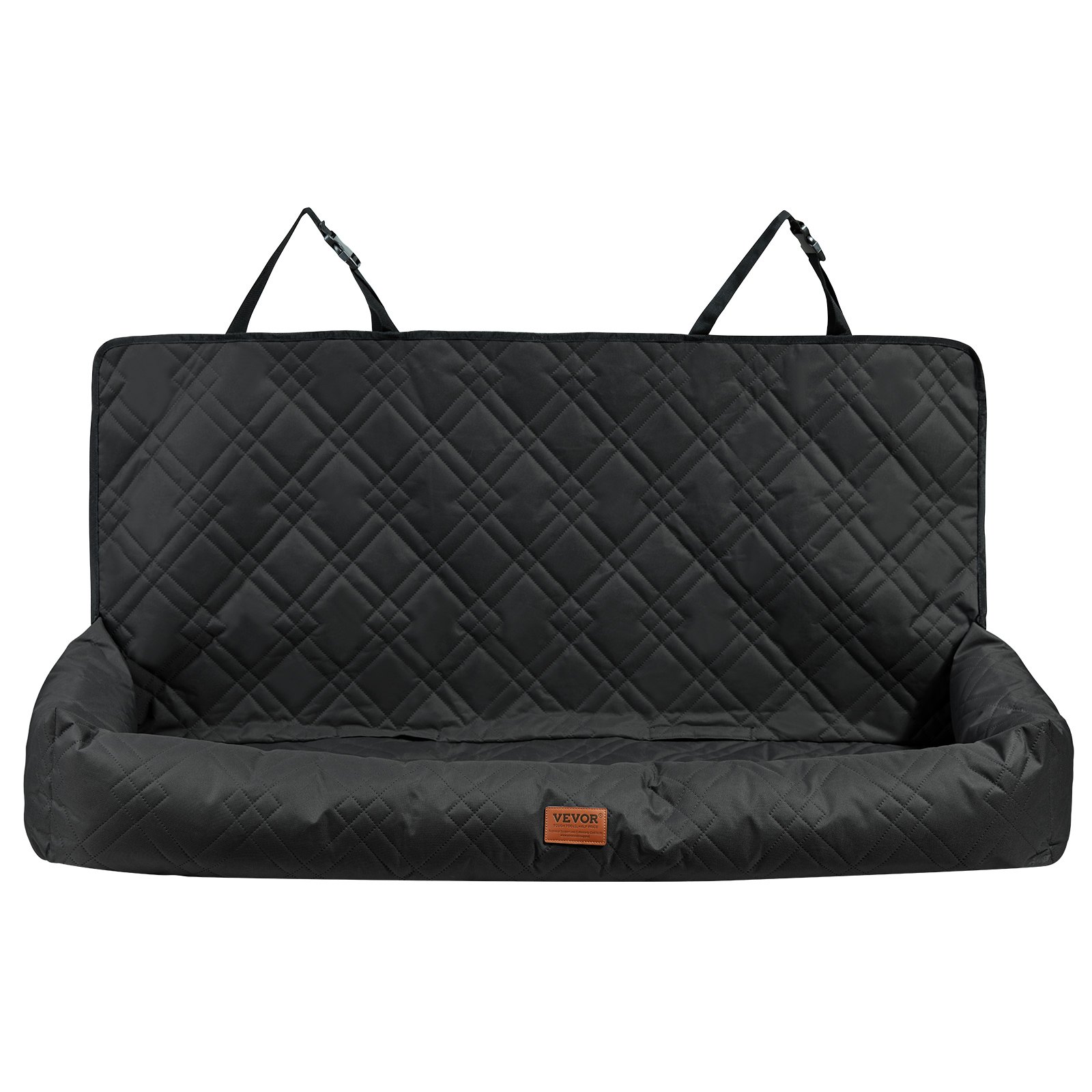 VEVOR Asiento de Coche para Perros 45 kg Asiento de seguridad para Mascotas Asiento Elevador Impermeable con Correa de Seguridad con Clip Acolchado de Algodón PP Silla para Coche para Mascotas, Negro