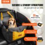 VEVOR Asiento de Coche para Perros Asiento Elevado para Mascotas 11 kg, Negro