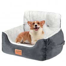 VEVOR Asiento de Coche para Perros Asiento Elevado para Mascotas 9kg Gris Oscuro