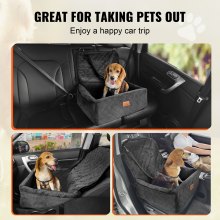 VEVOR Asiento de Coche para Perros Asiento Elevado para Mascotas 18 kg, Negro