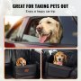 VEVOR Asiento de Coche para Perros Asiento Elevado para Mascotas 12 kg, Negro