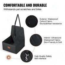 VEVOR Asiento de Coche para Perros Asiento Elevado para Mascotas 12 kg, Negro