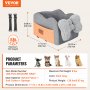 VEVOR Asiento de Coche para Perros Asiento Elevado para Mascotas 3,6 kg, Gris Oscuro