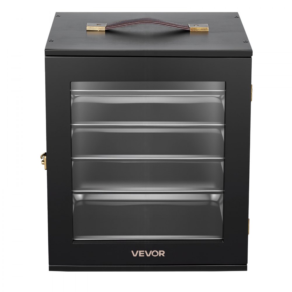 VEVOR Estuche de Almacenamiento para Miniaturas, Caja de Transporte en Miniatura con 5 Bandejas Magnéticas, Cerradura Carcasa de Madera Puerta de Acrílico y Mango, para Colecciones Figuras de Acción