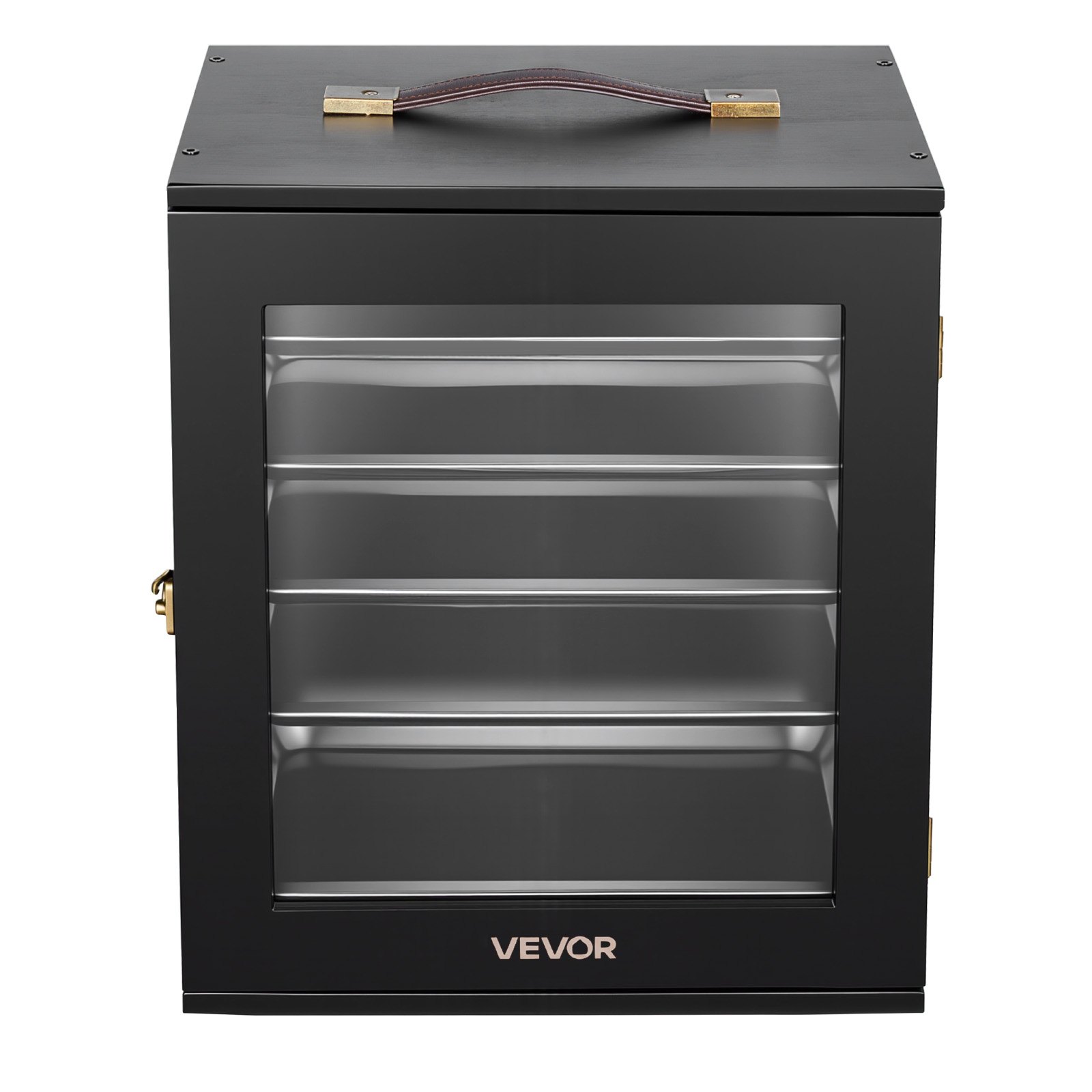 VEVOR Estuche de Almacenamiento para Miniaturas, Caja de Transporte en Miniatura con 5 Bandejas Magnéticas, Cerradura Carcasa de Madera Puerta de Acrílico y Mango, para Colecciones Figuras de Acción