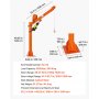 VEVOR Grúa para Camioneta Capacidad de Carga 453,6 kg, con Enganche, Gato Hidráulico, Cabrestante Manual, Pluma Telescópica Rotación 360°, Base de Acero Plegable, Grúa Pickup para Elevación de Equipos