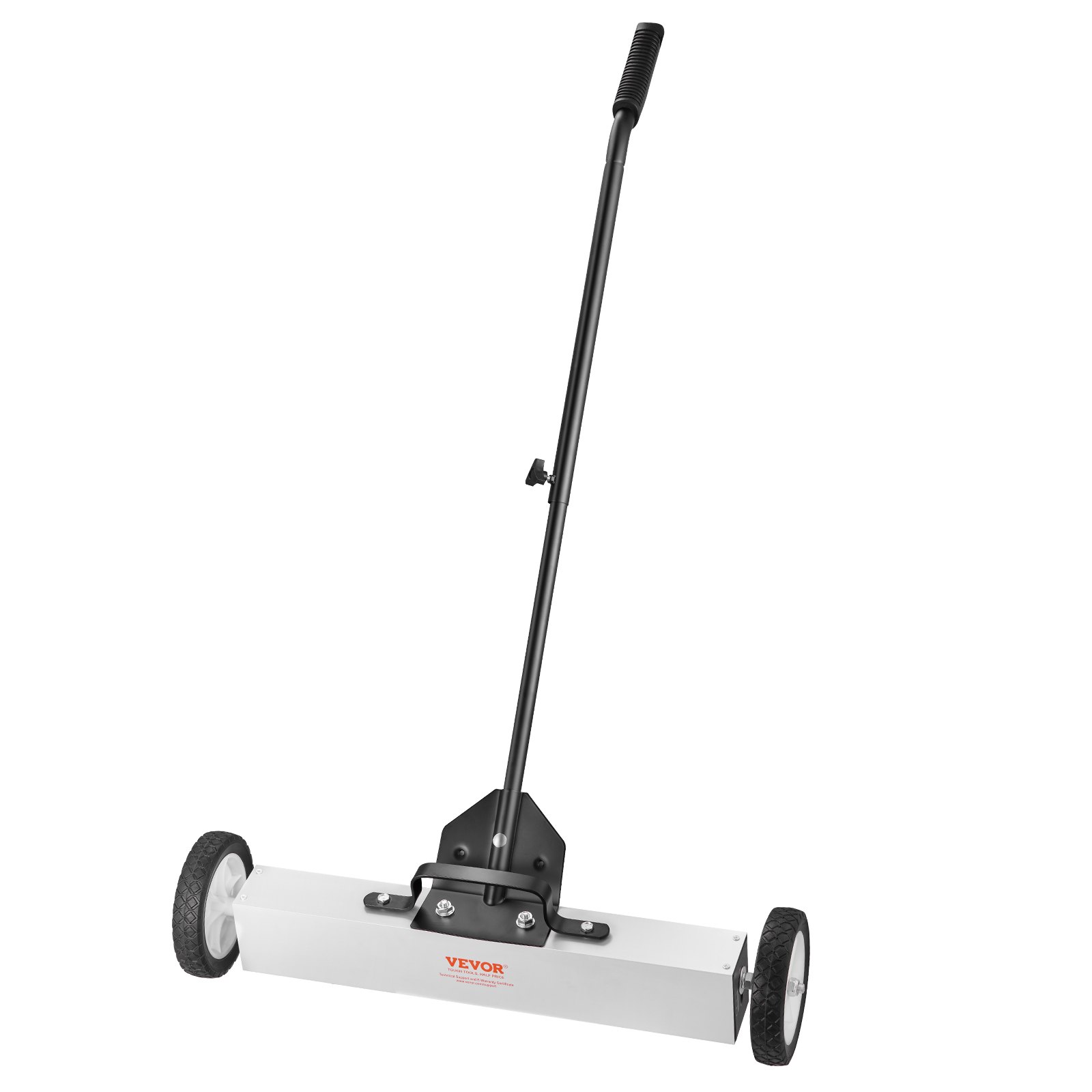 VEVOR Barredora magnética de 24 pulgadas con ruedas, capacidad de 50 libras, con herramienta de recogida magnética telescópica, mango ajustable, barredora de recogida magnética para recoger clavos y tornillos, para taller, garaje, patio