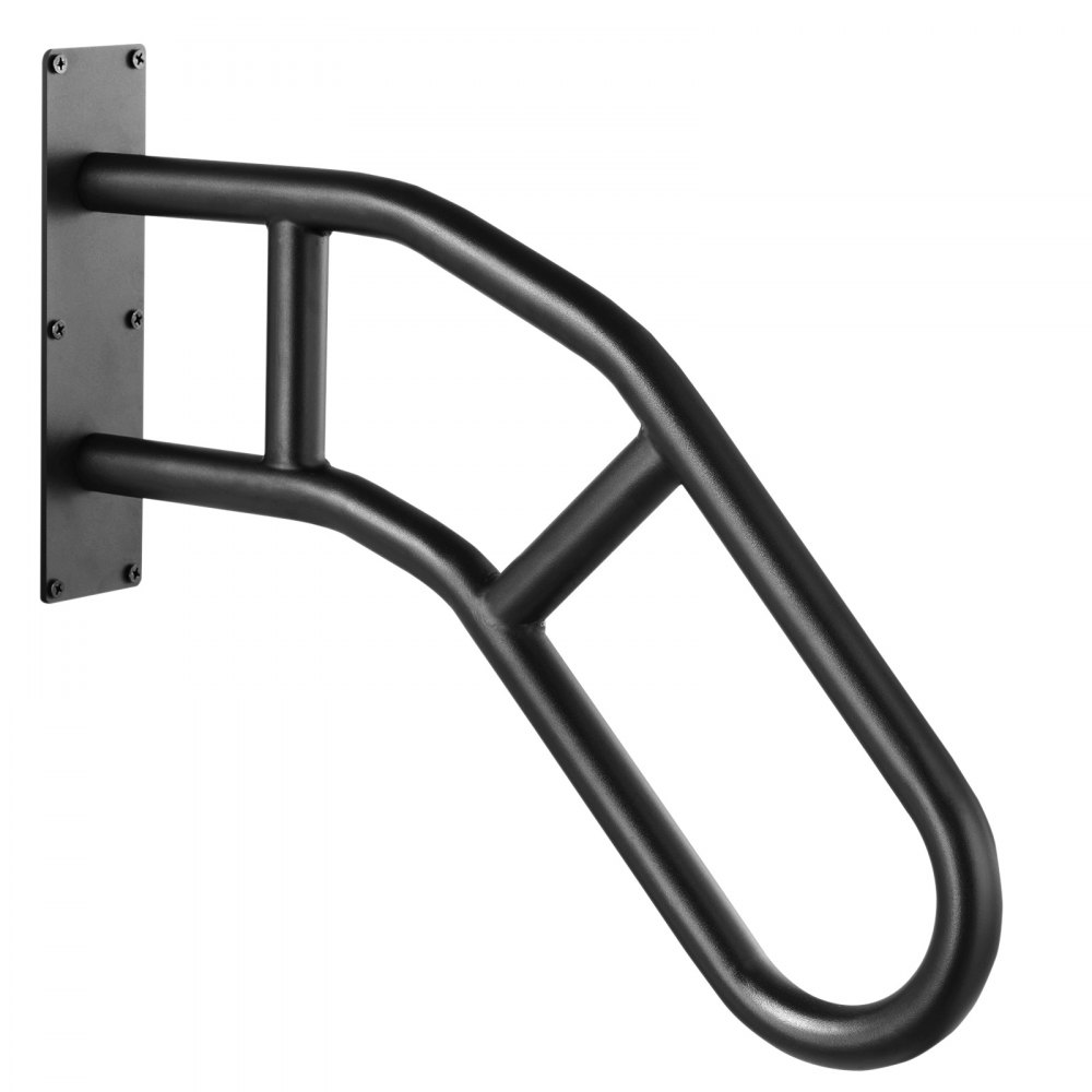 VEVOR Pasamanos de Escalera para Escalones Exteriores 737mm Barandilla de Seguridad Montado en Pared para 1-3 Escalones Acabado Negro Mate para Personas Mayores, Embarazadas, Discapacitadas, 2 Piezas