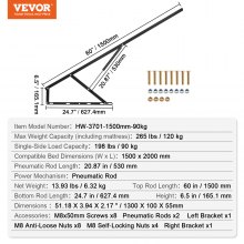 VEVOR Elevador de Cama con Resorte Capacidad de 120 kg para Cama de 150x200 cm