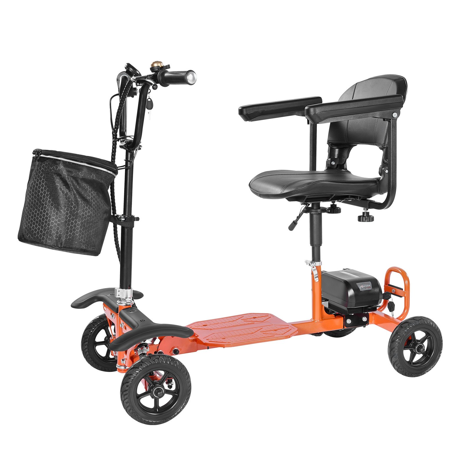 VEVOR Patinete Eléctrico de Movilidad Plegable de 4 Ruedas para Adultos y Personas Mayores, con Carga de 120 kg, con Batería de Litio 48 V, Neumáticos Sólidos Grandes y Capacidad de Ascenso 8°
