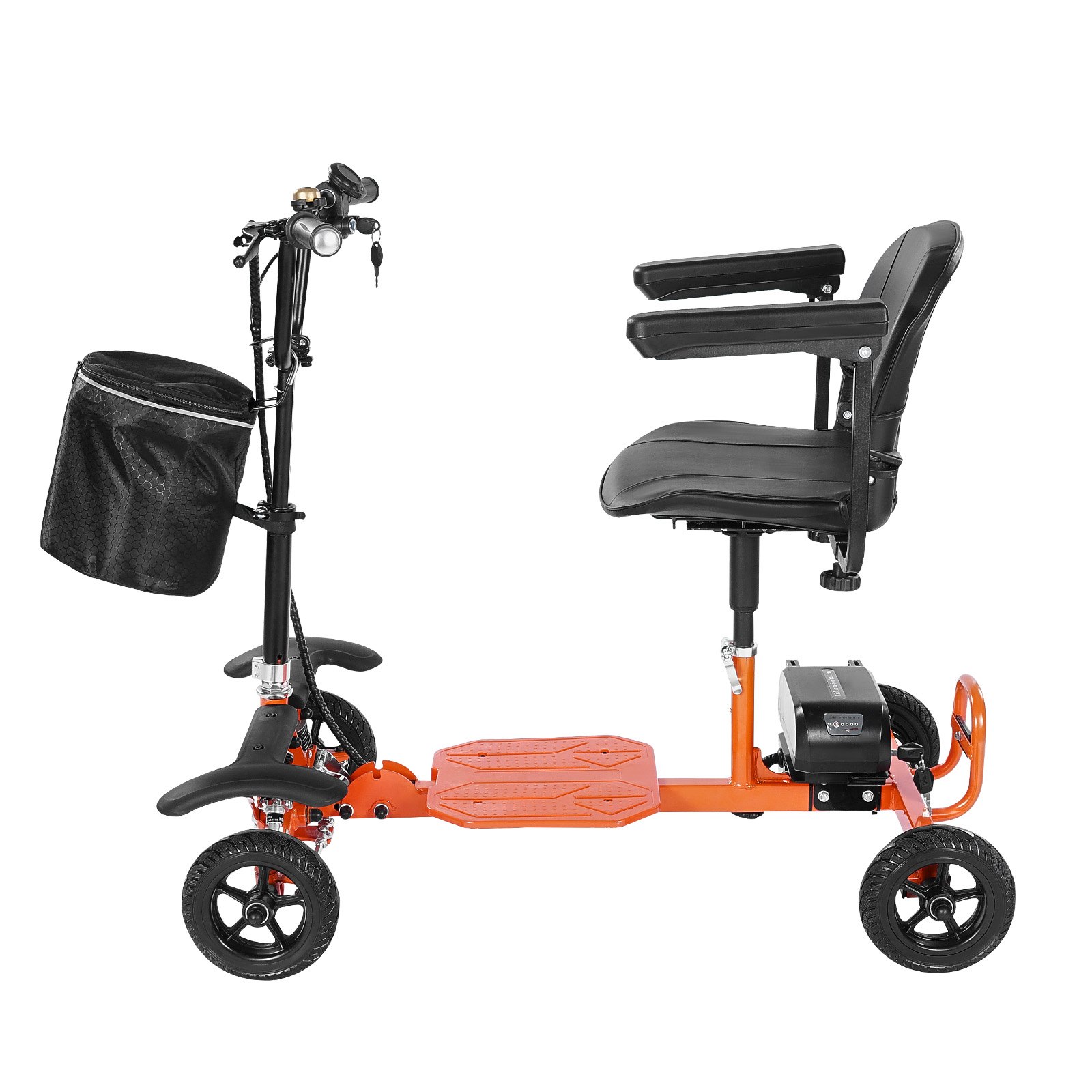 VEVOR Patinete Eléctrico de Movilidad Plegable de 4 Ruedas para Adultos y Personas Mayores, con Carga de 120 kg, con Batería de Litio 48 V, Neumáticos Sólidos Grandes y Capacidad de Ascenso 8°