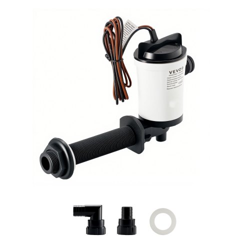 VEVOR Bomba de Pozo Vivo para Barco, 38 W 12 V 800 GPH Bomba de Aireación de Pozo Vivo de Cebo de 90 Grados para Barcos con Motor Desmontable, Resistente a la Corrosión para Agua Dulce y Salada