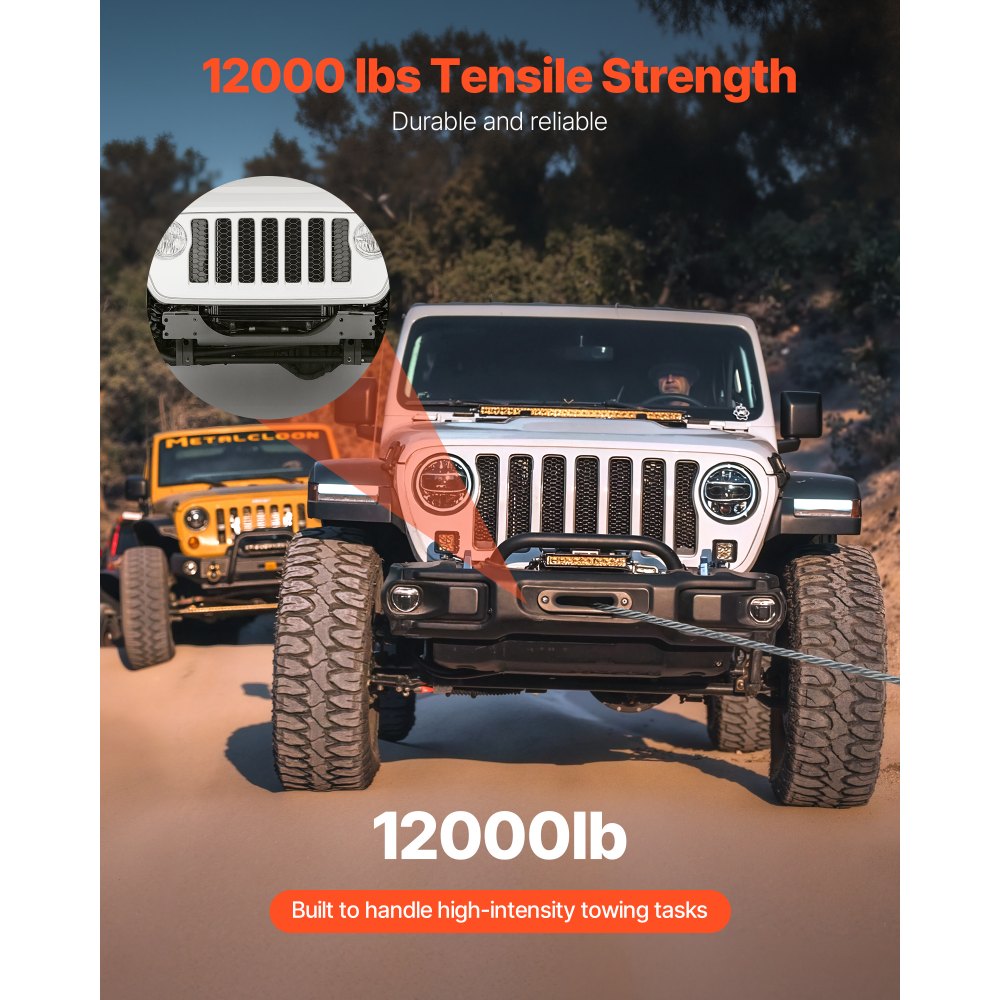 VEVOR Soporte de Cabrestante, Soporte de Enganche de Remolque para Modelos Jeep Wrangler JL/JLU y Gladiator JT Seleccionados (2018-2023), Diseño de 2 Orificios Capacidad de 5443 kg, Negro