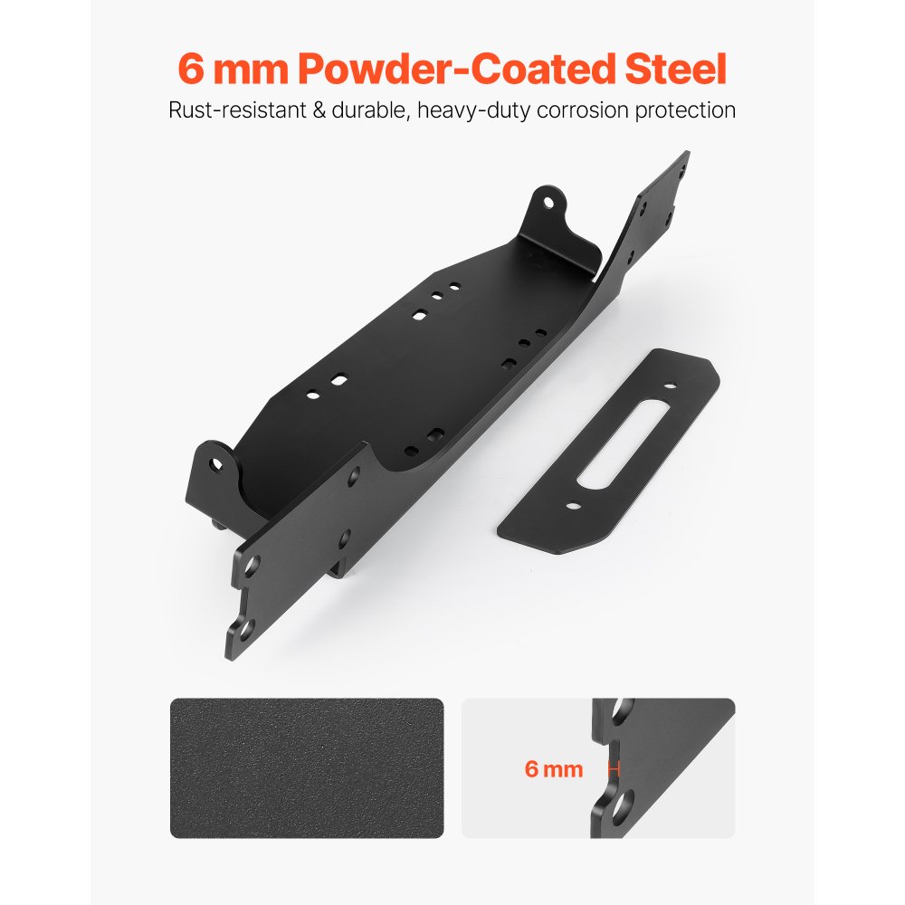 VEVOR Soporte de Cabrestante, Soporte de Enganche de Remolque para Modelos Jeep Wrangler JL/JLU y Gladiator JT Seleccionados (2018-2023), Diseño de 2 Orificios Capacidad de 5443 kg, Negro
