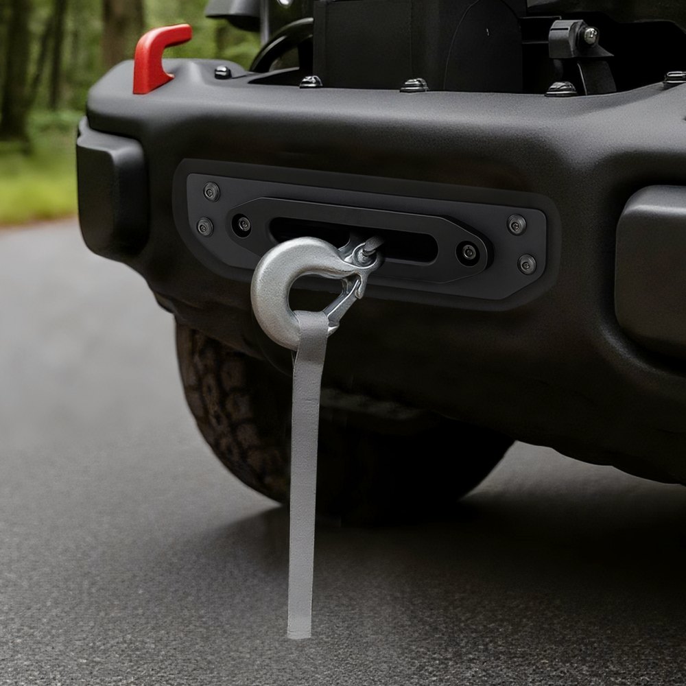VEVOR Soporte de Cabrestante, Soporte de Enganche de Remolque para Modelos Jeep Wrangler JL/JLU y Gladiator JT Seleccionados (2018-2023), Diseño de 2 Orificios Capacidad de 5443 kg, Negro