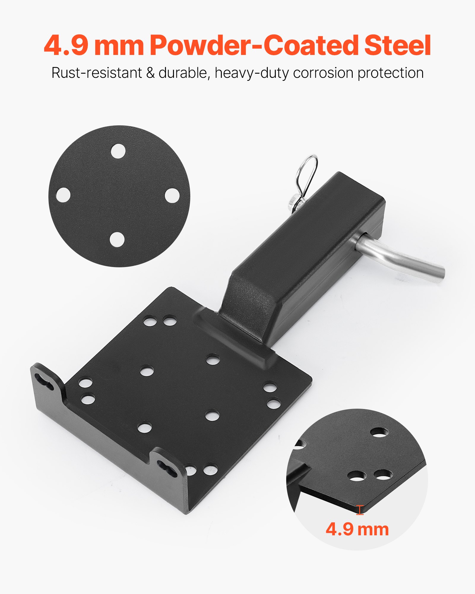 VEVOR Soporte de Cabrestante, Soporte de Enganche de Remolque con Receptor de 50,8 mm, Orificios para Pernos de 2/4, Capacidad de 1633 kg para Vehículos Todoterreno, UTV y Camionetas, Negro