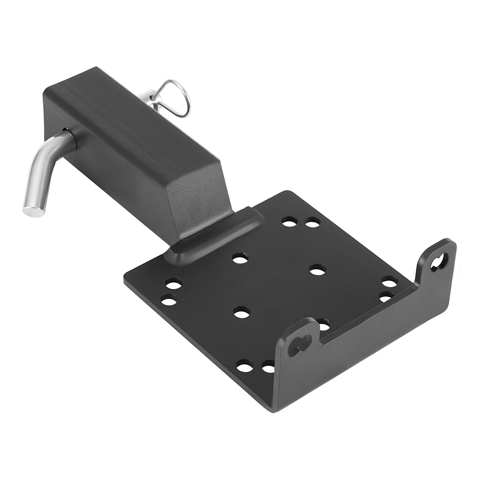 VEVOR Soporte de Cabrestante, Soporte de Enganche de Remolque con Receptor de 50,8 mm, Orificios para Pernos de 2/4, Capacidad de 1633 kg para Vehículos Todoterreno, UTV y Camionetas, Negro