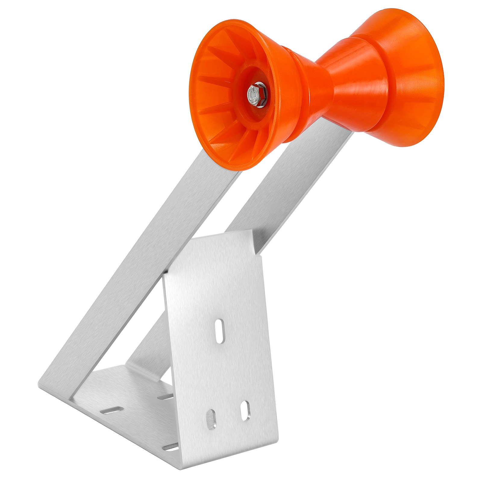 VEVOR Boat Trailer Seat with Roller, 50.8-76.2 mm Winch Post, Wind Stand with Orange TPU Roller & U-Bolt, Suitable for Jet Ski, Sailboat, Fishing Boat, Speedboat (Galvanized), Silver