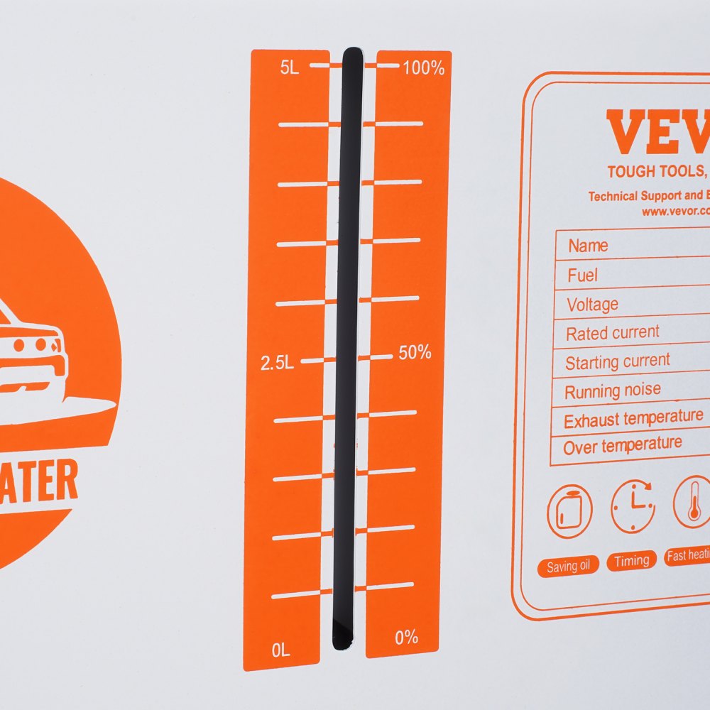 VEVOR Calentador Diésel Portátil 5-8KW Todo en Uno 12 V/24 V, con Control por Aplicación Bluetooth, Control Remoto y Pantalla de Visualización, Alarma de CO, Calentamiento Rápido Vehículos y Exteriores