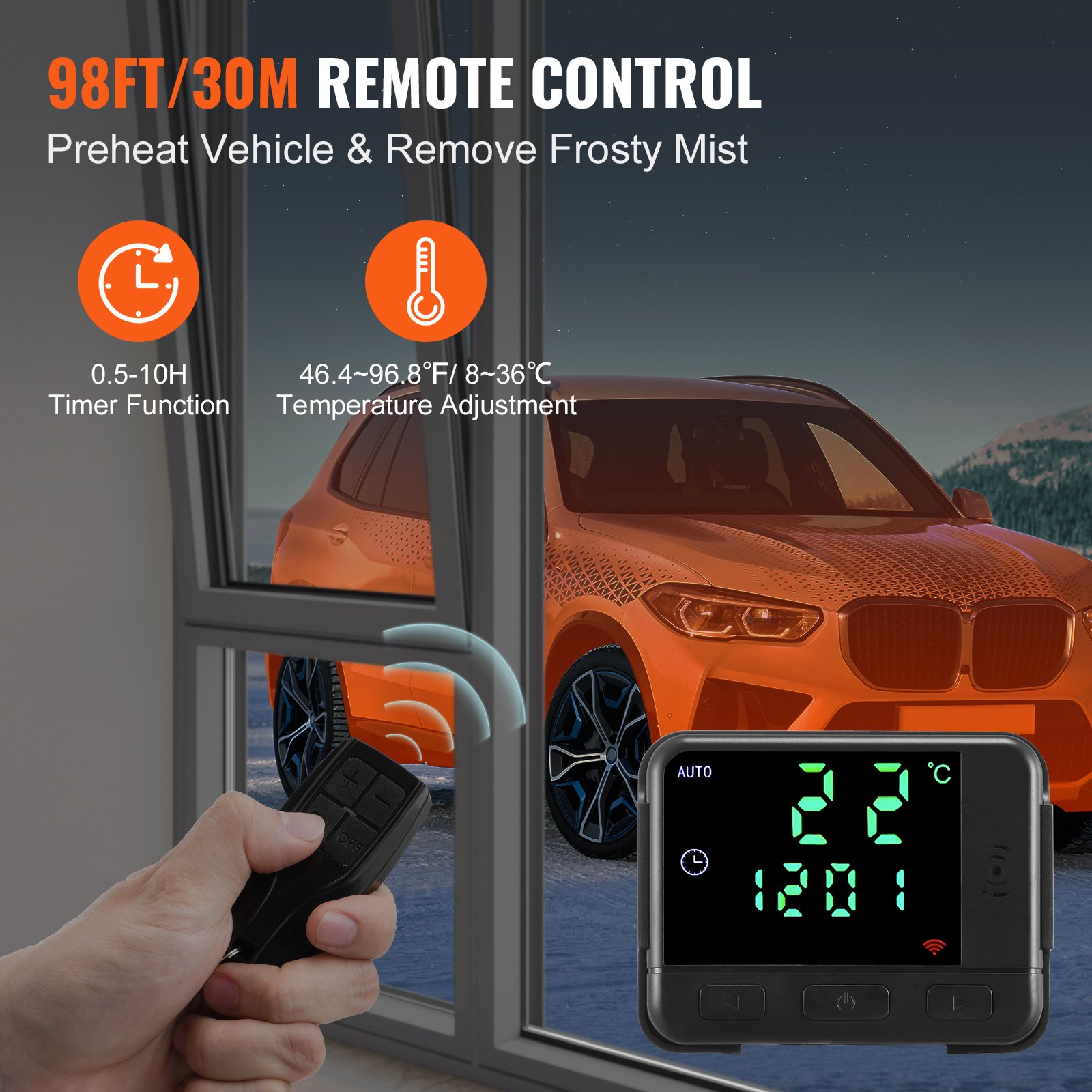 VEVOR Calentador Diésel Todo en Uno 5-8KW Calentador de Aire Diésel con Control Remoto Pantalla LCD Calentamiento Rápido Bajo Consumo de Combustible Portátil para Interior de Caravana Autocaravana