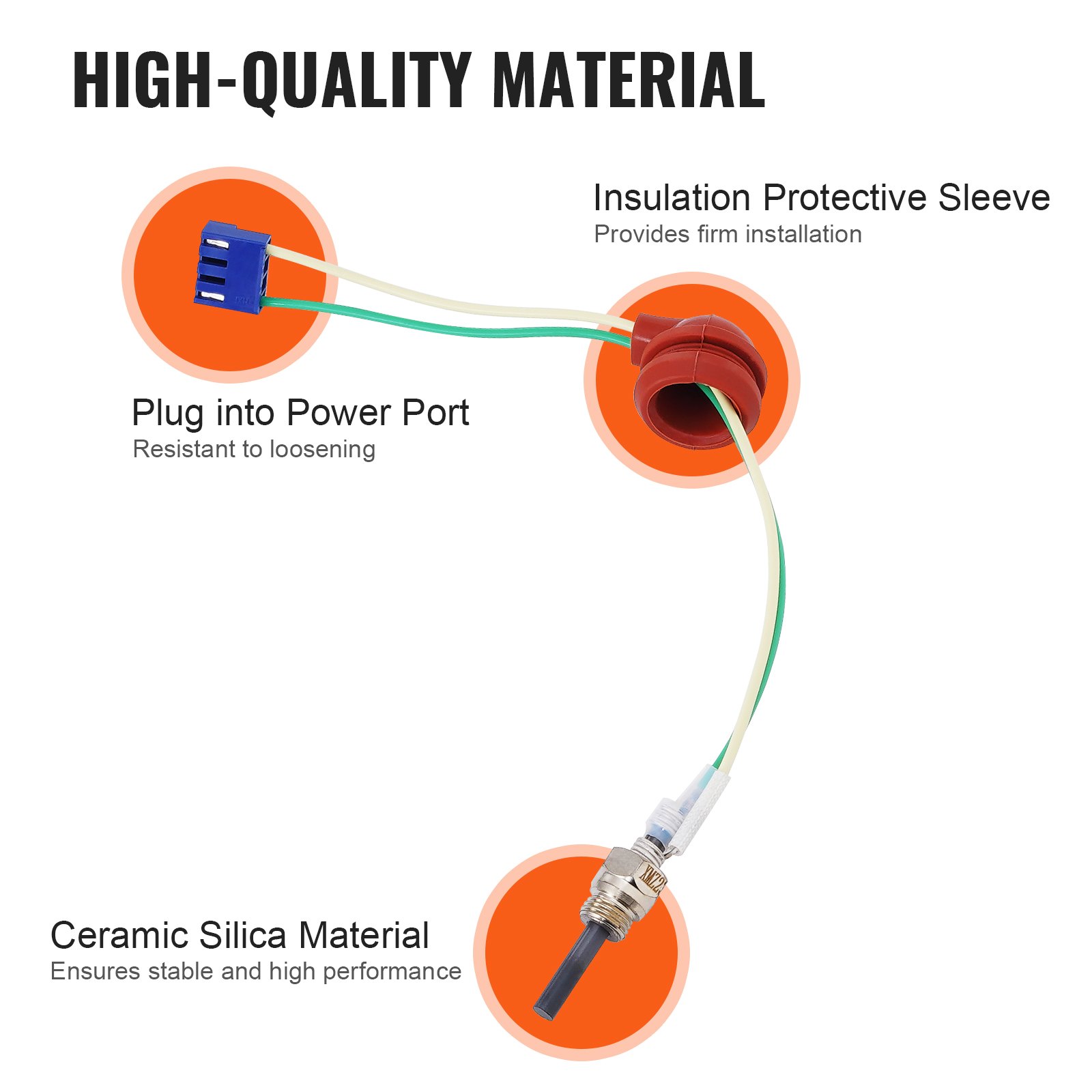 VEVOR Kit de bujías incandescentes para calentador diésel de 2/5/8 kW kit de reparación de bujías incandescentes de cerámica, accesorios de calentador de estacionamiento con herramienta de extracción