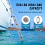 Cadena de ancla para barco VEVOR, 1/4" x 4', 1700 lb WLL/4800 lb BS, cadena de ancla de acero inoxidable 316 de grado marino con grilletes de anillo de bloqueo doble para barcos, cubierta, pesca, funciona con diferentes anclas
