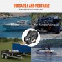 VEVOR Cabrestante Manual Capacidad de Tracción 1500 libras Cabrestante para Remolque de Barco Manivela Resistente con Correa de Poliéster de 10 m con Trinquete Bidireccional para Remolque, Barco, ATV