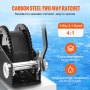 VEVOR Cabrestante Manual con Capacidad de Tracción de 2000 libras Cabrestante para Remolque de Barco Manivela Resistente con Correa de Poliéster de 7 m con Trinquete Bidireccional para Remolque, Barco