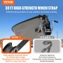 VEVOR Cabrestante Manual Capacidad de Tracción 3500 libras Cabrestante para Remolque de Barco Manivela Resistente con Correa de Poliéster de 10 m con Trinquete Bidireccional para Remolque, Barco, ATV