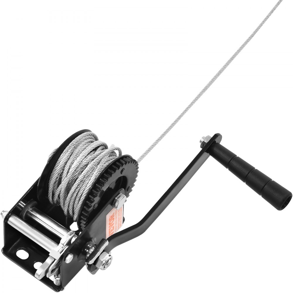 VEVOR winch 362.8kg hand winch 173x126x119mm boat winch 2-way ratchet/1-speed hand winch with approx. 10m steel cable strap winch with ergonomic handle hand winch for vehicles and boats
