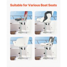 VEVOR Pedestal para Asiento de Barco Ajuste Deslizante hacia Adelante y Atrás