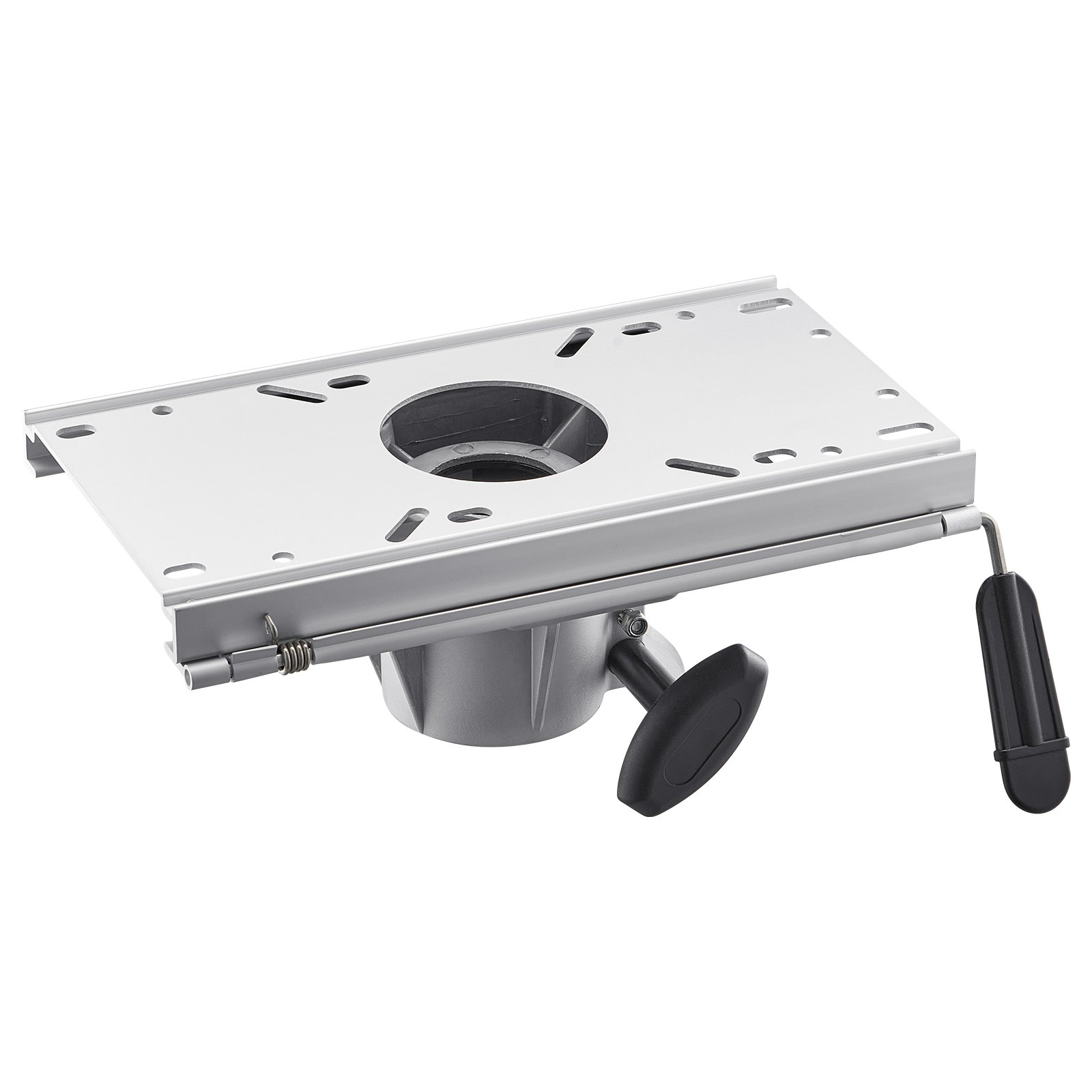 VEVOR Boat Seat Base with Forward and Reverse Slide Adjustment, Aluminum Alloy Boat Chair Base with Slider, 127 mm Slide Travel, Waterproof and Rustproof, Fits Pedestal Posts