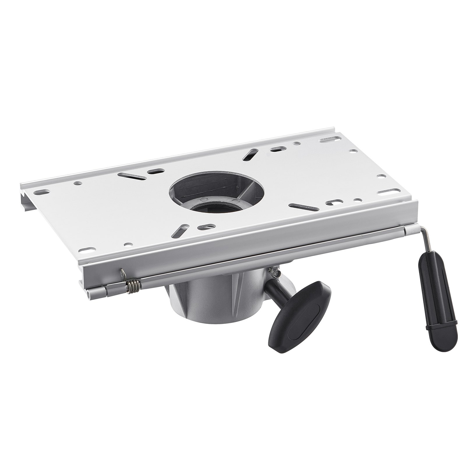 VEVOR Boat Seat Base with Forward and Reverse Slide Adjustment, Aluminum Alloy Boat Chair Base with Slider, 127 mm Slide Travel, Waterproof and Rustproof, Fits Pedestal Posts
