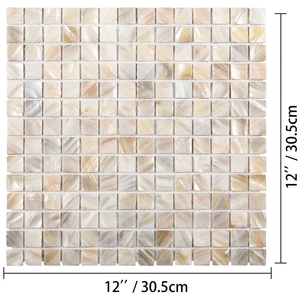 11 Pcs Azulejos De Mosaico De Cristal Baldosas De Cerámica Color Perla Baño